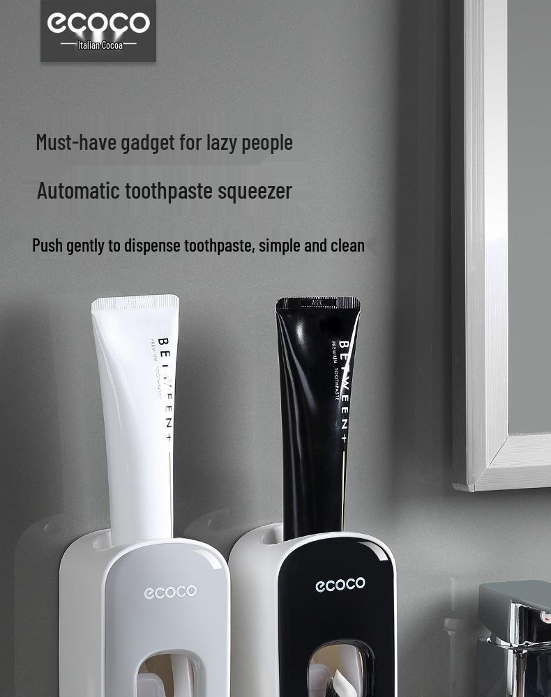 Yikoko Wall-Mounted Automatic Toothpaste Dispenser & Toothbrush Holder