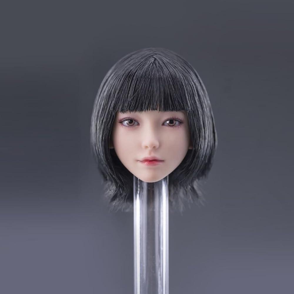Fremego 1/6 Scale Female Head Sculpt Mandy Hair Head Carving 12-inch Action Figure Body Black Short