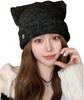 Sujpjheed Knit Hat with Cat Slimming Fleece Cold Perfect for or Black Women's Ears, Face, Lining, Warm, Cute, Protection, Comfortable, Thick, Cute,