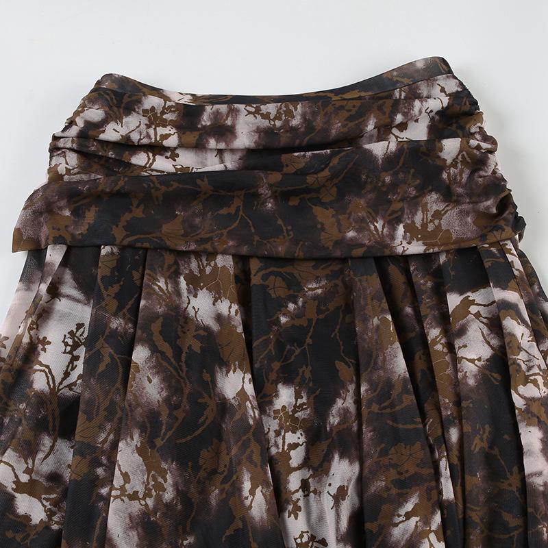 Urban Chic Plaid Patchwork Lace Pleated Mini Skirt