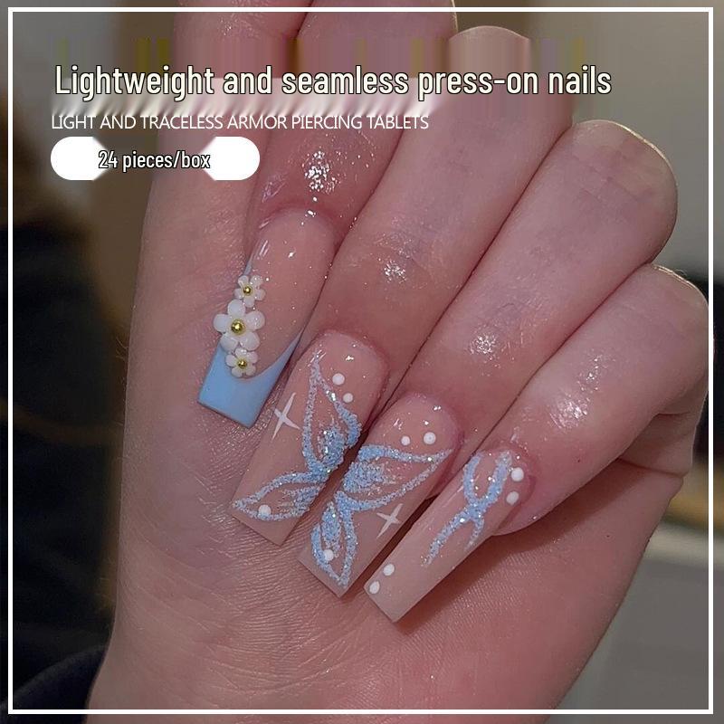 Butterfly & Flower Nail Art Patches – Trendy Wearable Nail Pieces for Europe and America