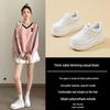 White 2025 Autumn Platform Sneakers: Sporty, Height-Enhancing 9cm Korean Leather Flatforms