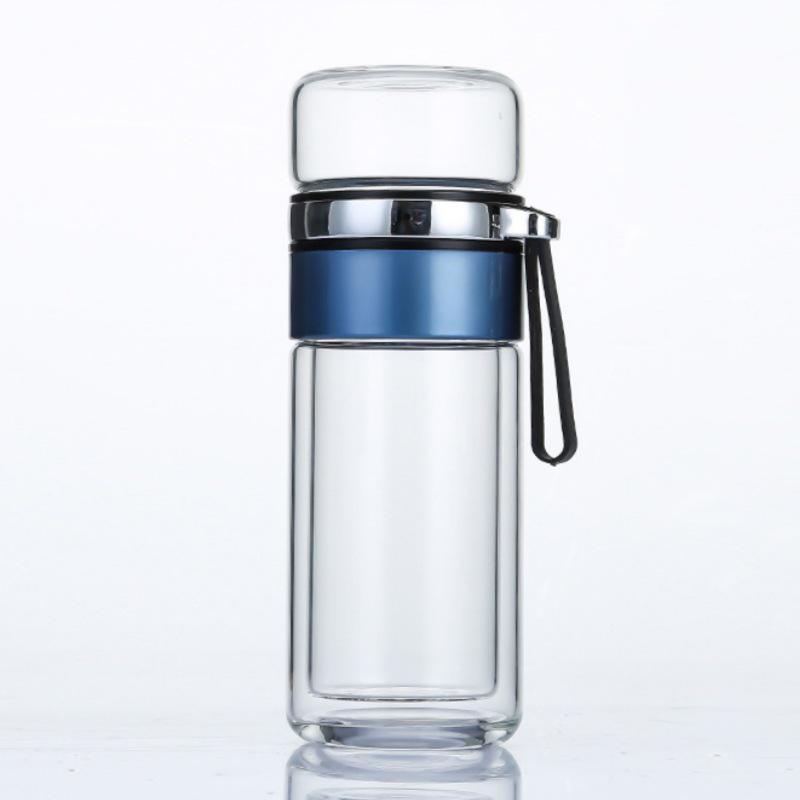 Rotating Glass Tea Brewer with Double-Wall Design and Custom Logo Printing