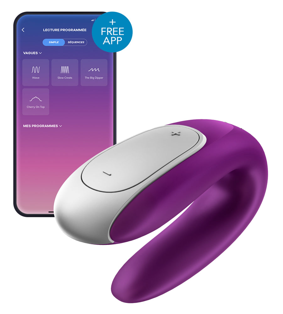 Double stimulateur connecté Double Fun Satisfyer Violet - Satisfyer - Double Stimulation