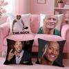 Dwayne The Rock J-Johnson M-Meme Cushion Cover Plush Fabric Soft Double-Sided Printed Sofa Warm Winter Home Gift Pillow Cover