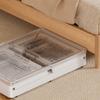 Portable Transparent Book Storage Box with Wheels and Dustproof Cover