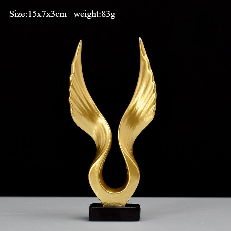 European Eagle/Angel Wing Statue Sculpture Figurine Resin Dapeng Spreading Collection Miniature for TV Cabinet Home Decoration