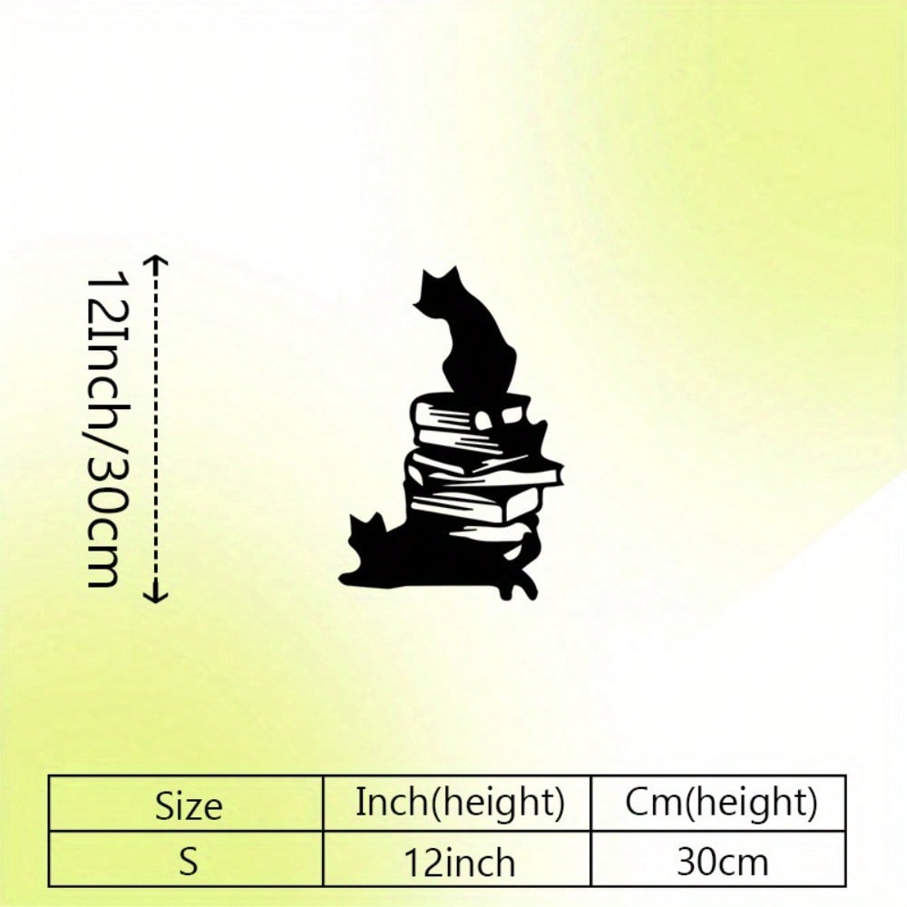 Abstract Black Cat Iron Art Wall Sculpture Yellow Background Durable Christmas Gallery Decor Gift