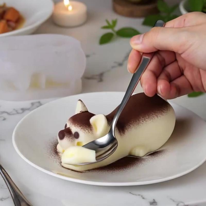 Cute Cartoon Corgi Shape Mousse Cake Silicone Mold Diy Milk Jelly Chocolate Jelly Ice Cream Dessert Baking Mold