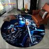 3D Retro Vintage Motorcycle Cartoon Round Area Carpet Rug for Living Room Bedroom Kid Playroom Decor,Pet Area Rug Non-slip Gift