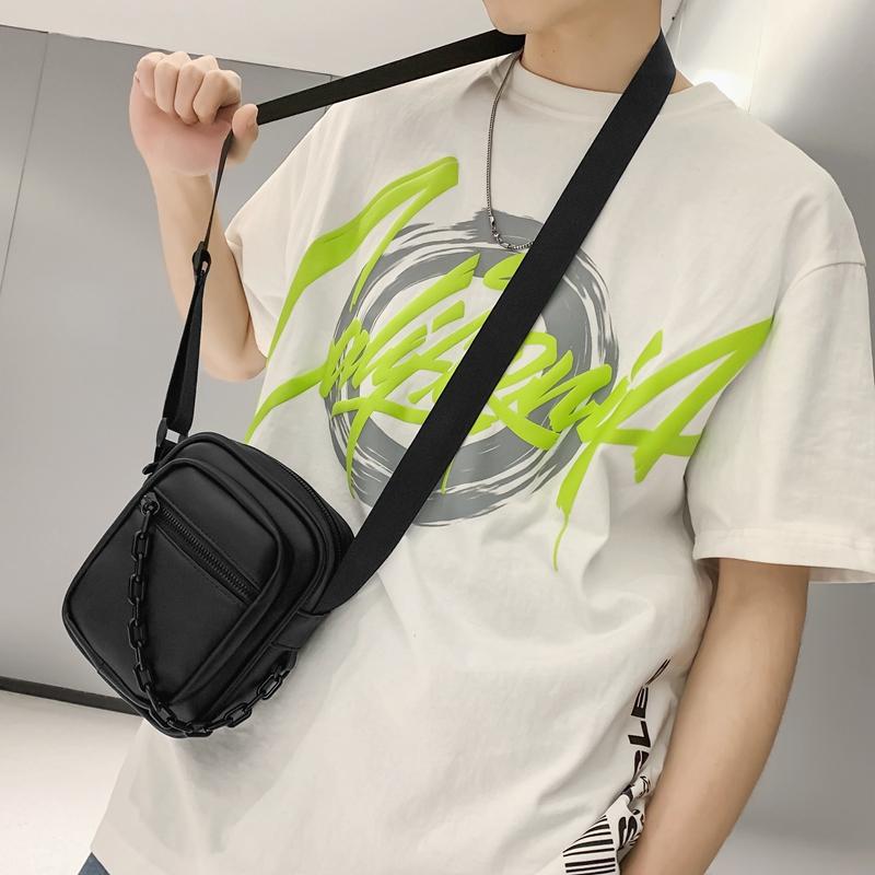 Trendy Brand Messenger Bag Men's Backpack New Trendy Ins Casual Men's Bag Trendy Fashion PU Texture Shoulder Bag
