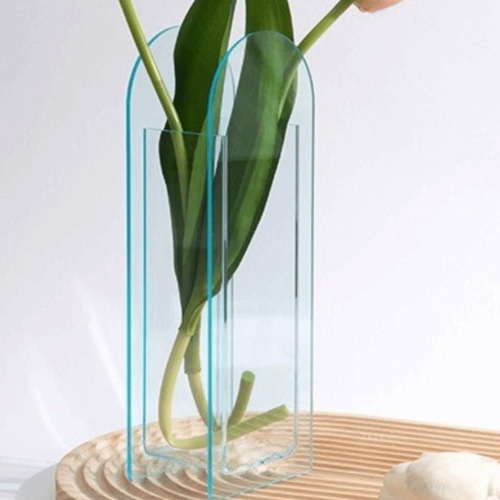 Transparent Acrylic Vase Geometric Flower Container Minimalist Flower Vase  Tabletop Decoration
