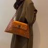 Golden Leather Texture Single Shoulder Casual Women's Hand-held Bag - Vintage Rivets Armpit Slung