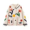 Spring and Autumn New European and American Women's Street Fashion Crew Neck Floral Embroidered Long-sleeve Jacket