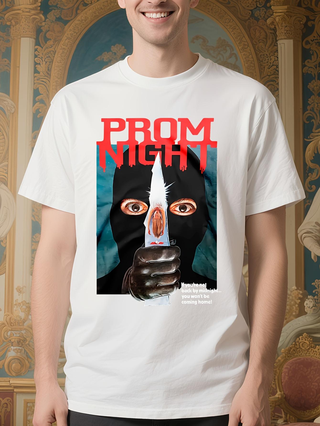 Prom Night Tee - Horror Movie Graphic Tshirt with Red Eye... S