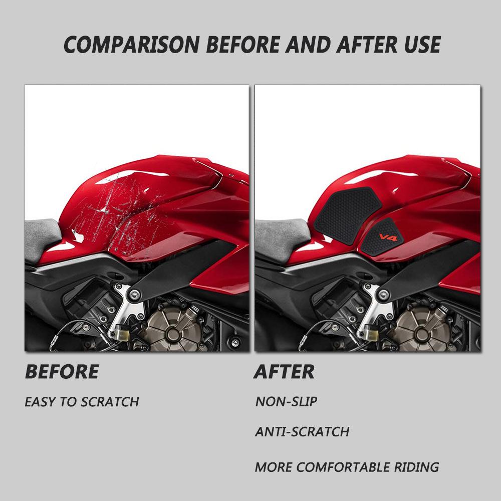 For Ducati Fuel Tank Grip Pads Knee Traction V4 Panigale V4S Streetfighter V4 S 2025 2020 2019 2018 Anti-slip Fuel Tank Sticker