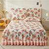 Princess Thicken Padding Bed Skirt Non-slip Flat Bed Skirt Quilted Bed Spread Soft Warm King Queen Bed Skirt Without Pillowcase