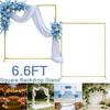 1 Set Wedding Arch Backdrop Stand Square 6.6FTx6.6FT Gold Metal Balloon Arch Stand.Suitable for Wedding/party/event Decorations