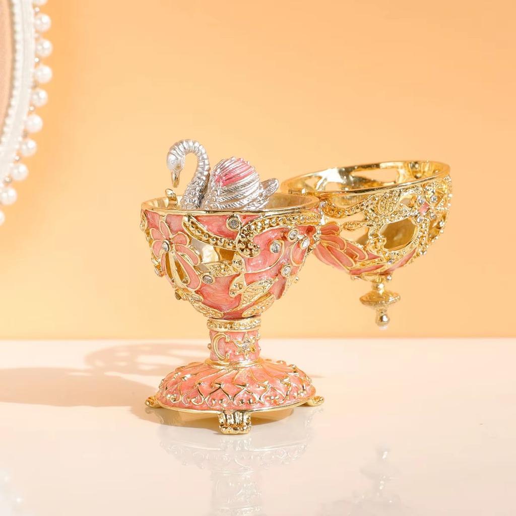 Pudełko na drobiazgi w stylu jajka, ręcznie malowane, dekoracyjne, na zawiasach, klasyczne ozdoby, dekoracja domu, unikalny prezent na Dzień Wielkanocny