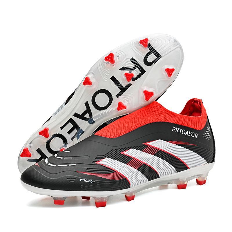 Seamless Fly-Woven Football Shoes Without Straps And Feet, Natural Lawn Ag Spikes, Leather Feet, Boys And Girls, Adolescent Training