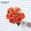 Single Stem Silk Rose Bouquet with Plastic Handle for Wedding Decoration