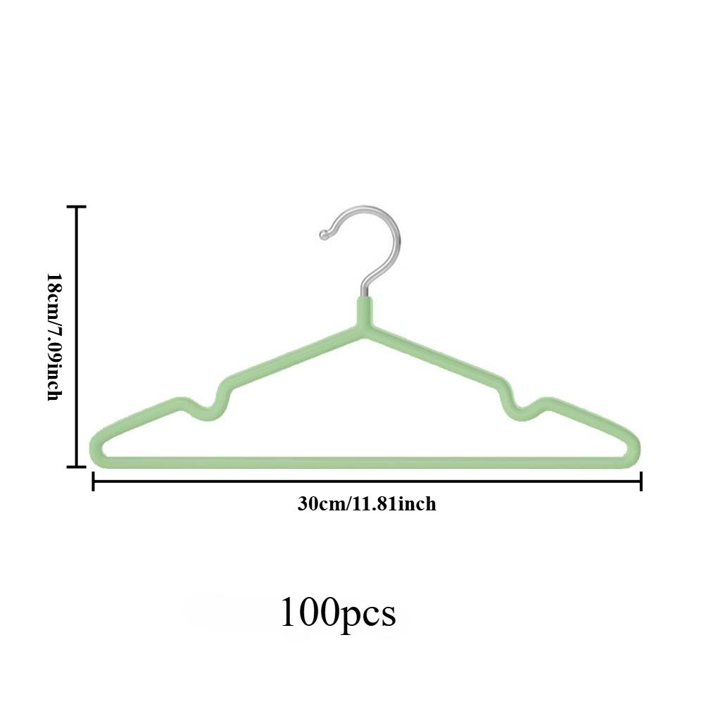 100pcs Seamless Metal Hangers, Seamless Anti Slip and Non Bulging, Thick Material, Strong Load-bearing Capacity