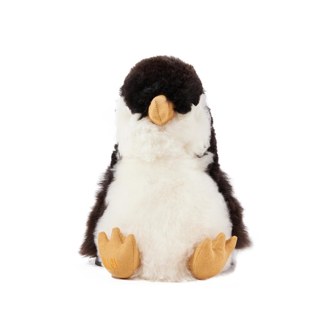INJOI Plyschdjur, Naturlig Alpackapäls, Sällsynt, Fluffigt, Handgjort, Sött, Perfekt Gåva för Jubileer och Speciella Tillfällen (Pingvin, 30cm, Svart,