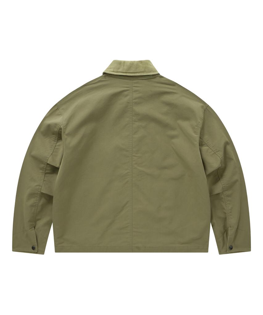 COVERNAT Corduroy Collar Contrast Jacket Light Khaki