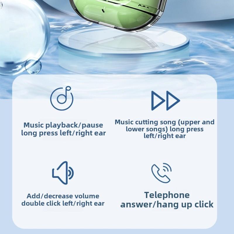 New Sports Bluetooth Headset In-ear Digital Display Long Life Transparent