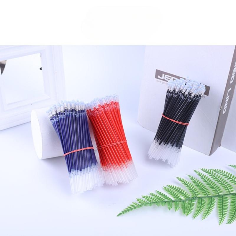 100Pcs Universal Neutral Pen Refill 0.5mm Bullet Tip Refill for Gel Pens Black Red Blue Universal Replacement Ink Cartridge Back To School Season