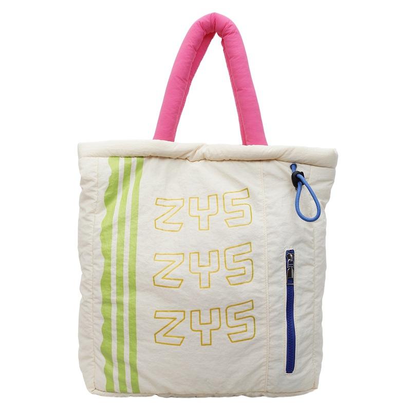 

Контрастная наплечная сумка женская с принтом букв, сумка-тоут большой вместимости, сумка под мышкой бежевый