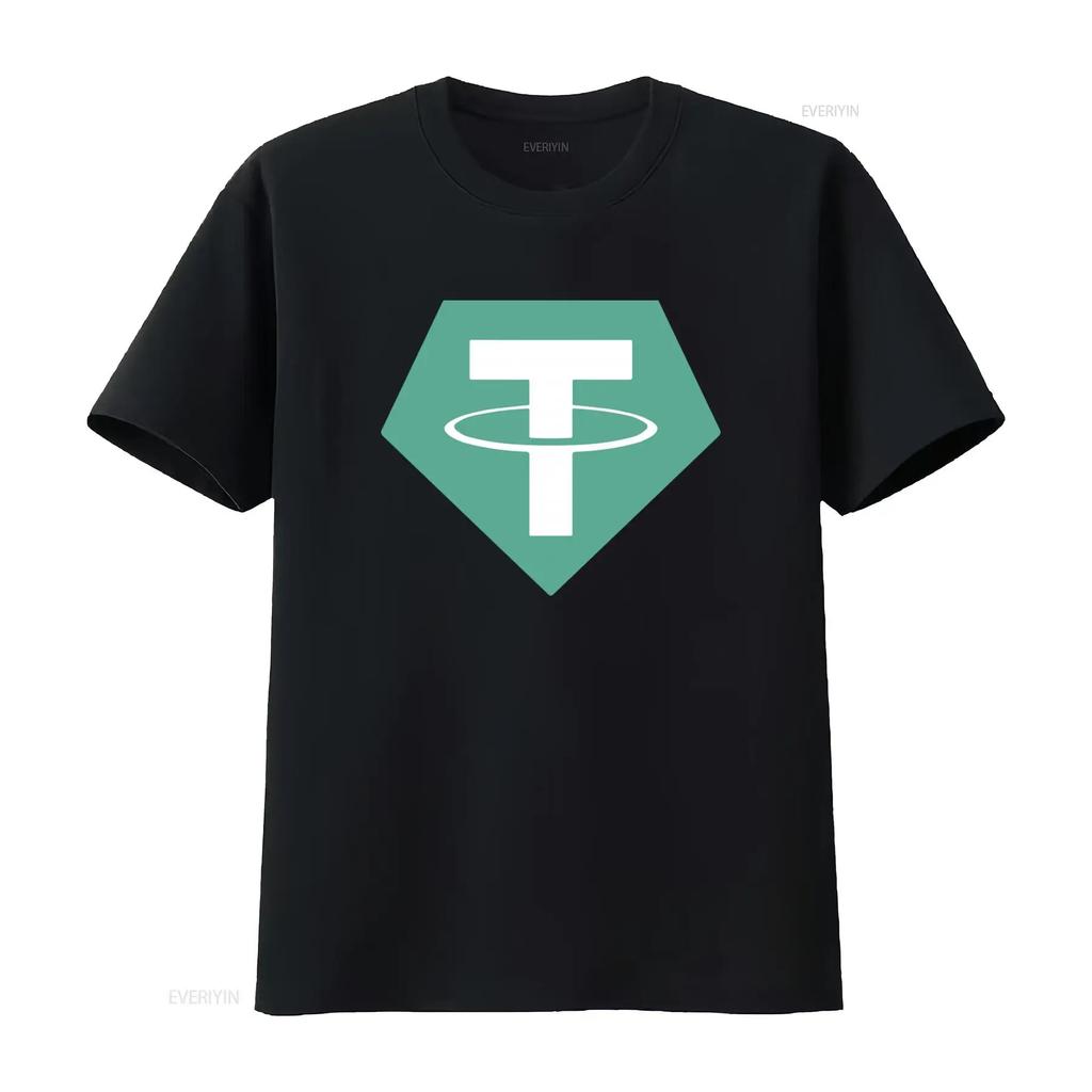 Usdt Tether Small Logo Cryptocurrency Bitcoin Crypto Coin Softstyle T Shirt vintage Washed Stretched streetwear