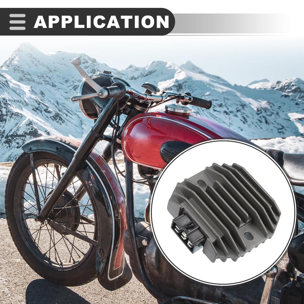 Motoforti Motorcycle Regulator Rectifier for Kawasaki KLX250SF 2009-2010, Part Number 210660027, Metal and Plastic, Black and Deep Gray, 1 Piece