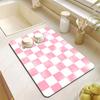 Alfombrilla de Goteo para Máquina con Patrón de Tablero de Ajedrez Suela de Goma Antideslizante Anti-Suciedad para Cafetera Fregadero de Cocina Encimera de Baño