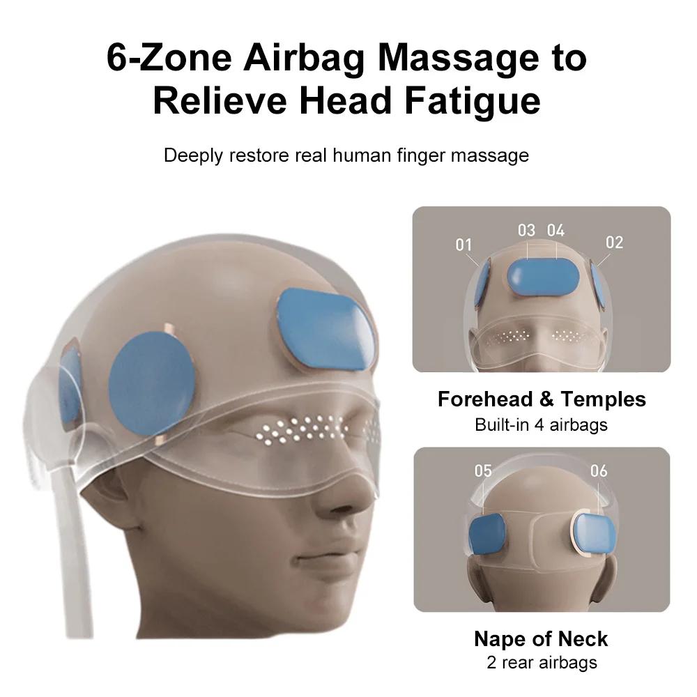 Air Pressure Head Massage Electric Eye Massage Graphene Eyes Airbag Compress Headache Migraine Relax Improve Sleep Stress Relief