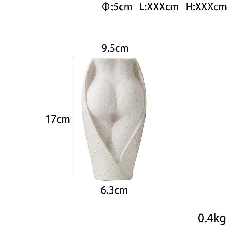 DXUIALOI Creative Minimalist Body Art Ceramic Vase Ornaments Nordic Living Room Female Sculpture Desktop Flower Arrangement Vase