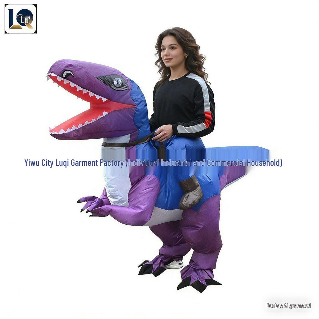 Inflatable Orange T-Rex Costume for Party & Cosplay