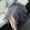 Irregular Mesh Skirt Women's Mid-length Spring New Product Gauze Skirt High Waist All-match Slimming Skirt