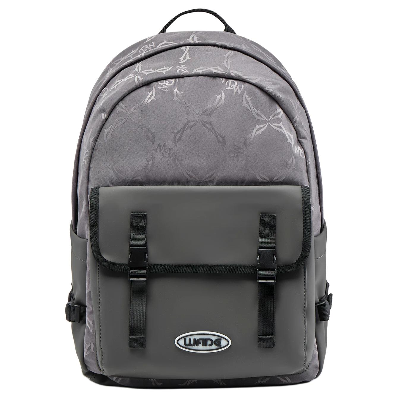 Li Ning Wade Series 25L Simple Lightweight Practical Polyester Backpack Unisex Backpack Charcoal-Gray Purple ABSV249-2 Charcoal Gray Purple