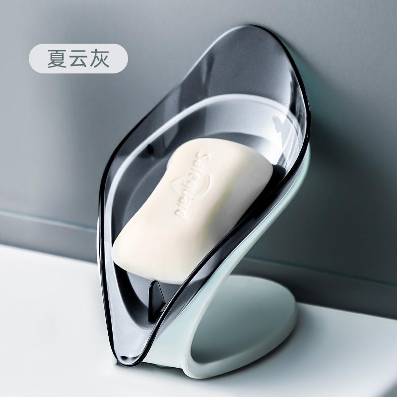 Bathroom Soap Holder Leaf Shape Dish Soap Kitchen Sponge Soap Box Storage Non-slip Drain Soap Case Container Bathroom accessorie
