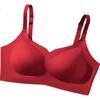 Yalu Zodiac Year Festive Red Bra for Women, Large Bust Minimizer, Thin Seamless Wireless Push-Up Bra with Gathering Effect