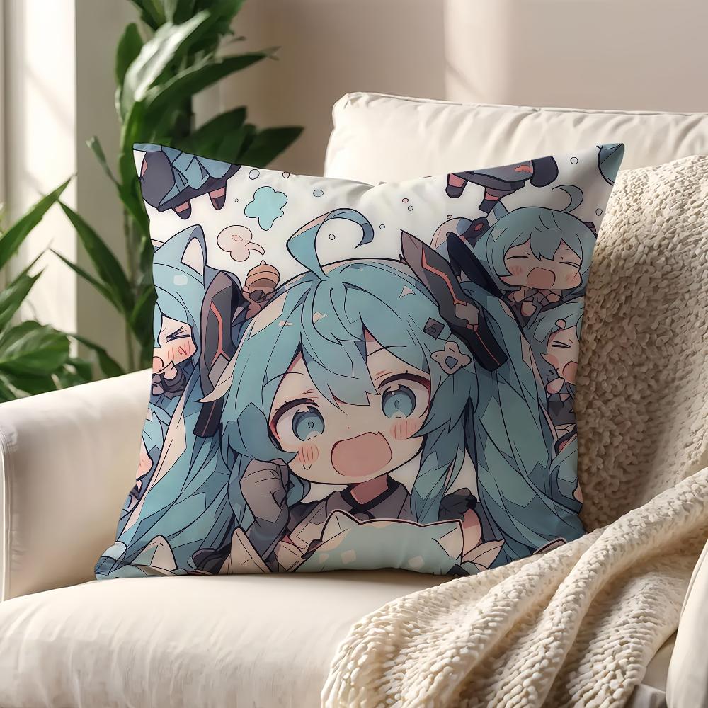 Classic Game Girl M-Miku Cushion Cover For Pillow Printing Sofa Decoration Home Car Room Coffee Shop Office Nordic Simplicity