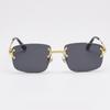 Rectangular Sun Glasses  90s Classic Fashion Summer Street Shot Decoration Luxury Metal square Frameless Sunglasses