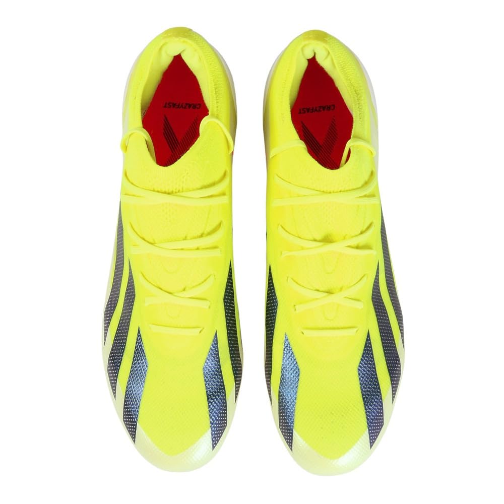 Adidas X Crazy Fast Alphaskin Elite MCO84 Soccer Team Solar White Size cm HG/AG Cleats, Yellow/Core Black/Footwear (IF0653), 28.0