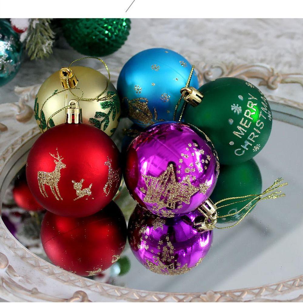 40PCS Fashion Plastic Christmas Ball Set 6cm Suspensable Xmas Ornament Ball Multicolor Xmas Baubles Storefront