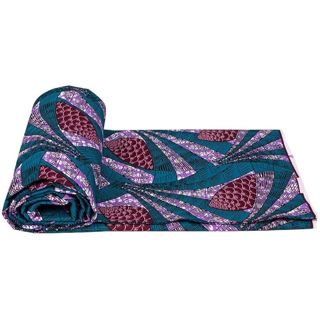 African Print Polyester Fabric Ankara Wax Tissu DIY Party Dress Sewing Material by 6 Yards