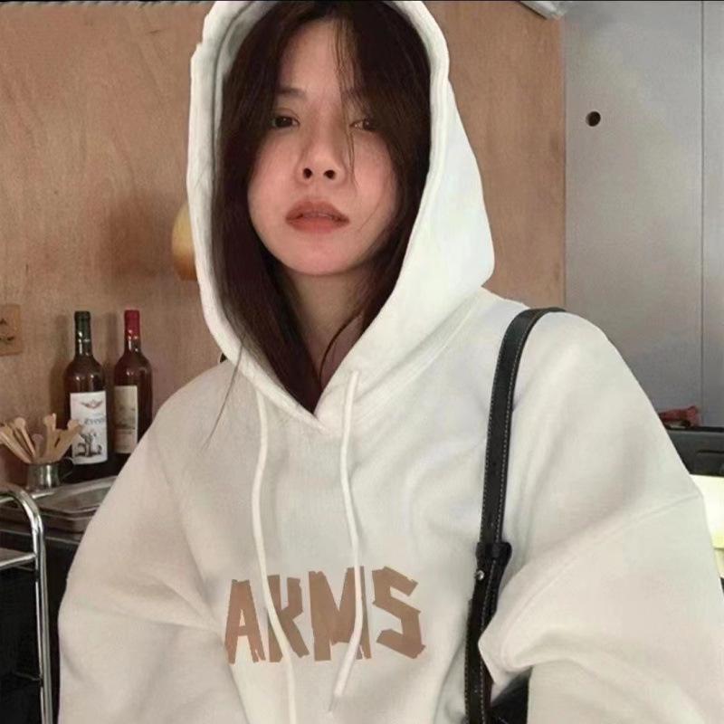 2025 Autumn/Winter Retro Hooded Oversized Fleece Sweatshirt