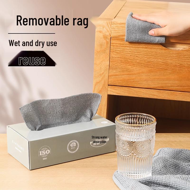 Drawstring Disposable Thickened Dishcloth – Washable & Reusable