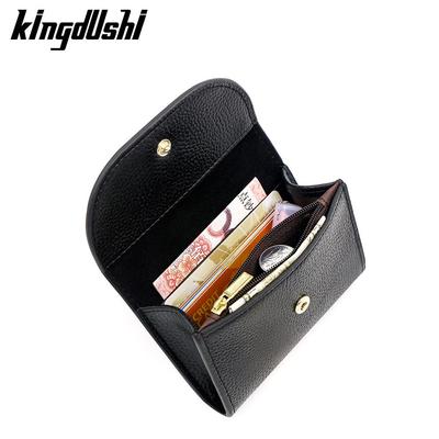 Mini monedero y tarjetero de piel suave con textura de lichi - Cartera multifuncional
