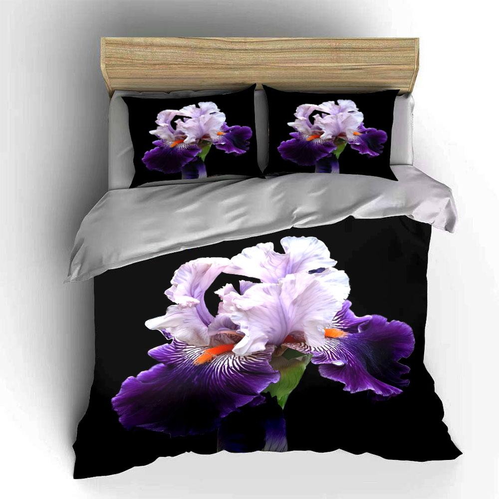 Floral Art Three-Piece Set Decoration Soft Comfortable Duvet Cover Bedding Set Included 1*Duvet Cover & 2*Pillowcases, Gift